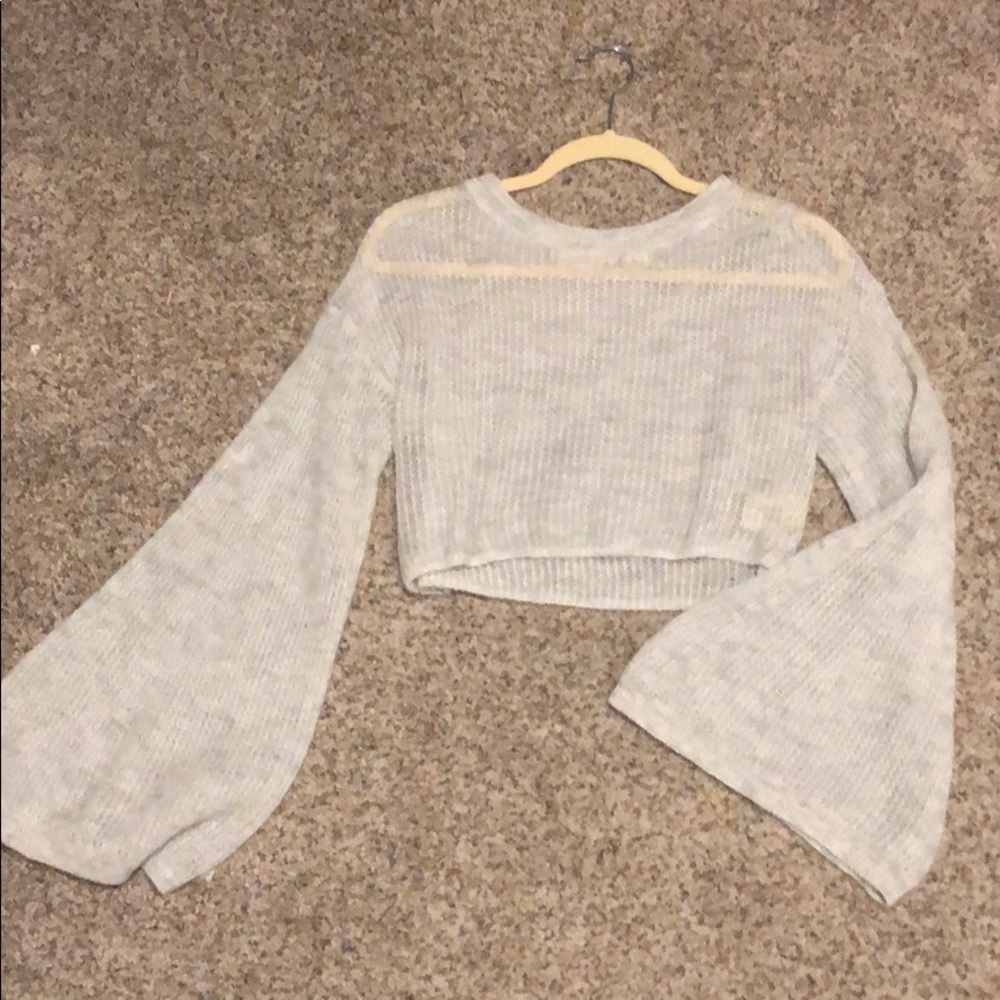 Soft gray crop sweater